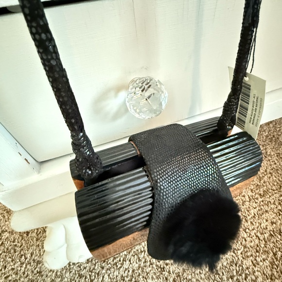 TIMMY WOODS natural wood hand bag NWT - Picture 10 of 17